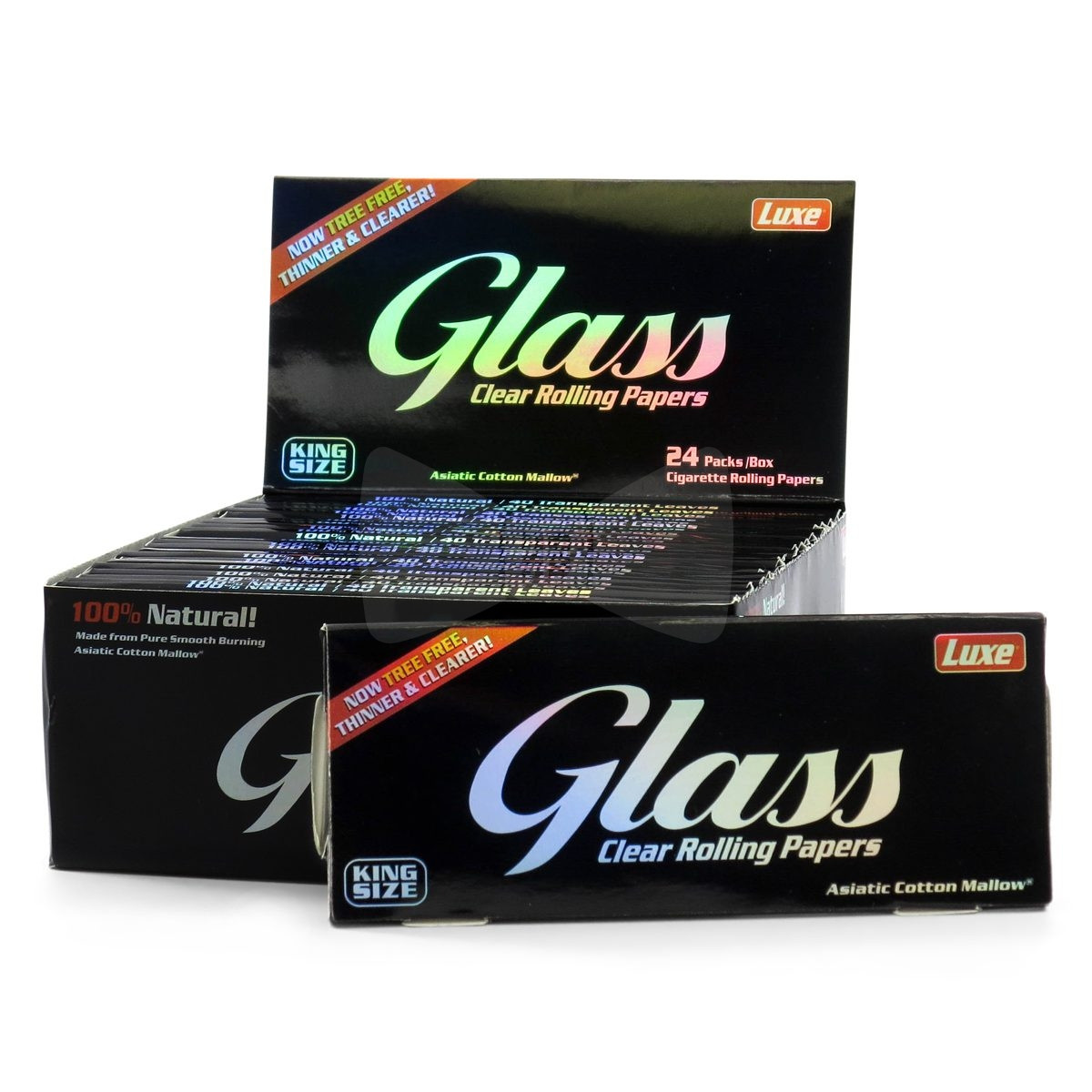 Glass Transparent King Size Rolling Papers - Beamer Smoke