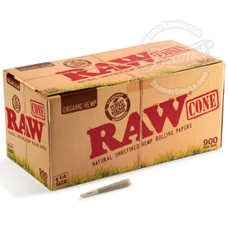 Raw Organic 1 1/4 Size Pre-Rolled Cones - 900 Count Bulk Box