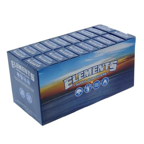 Elements Super Slim Cotton Filter Tips 126 Count Box Beamer Smoke