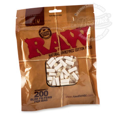 Raw Slim Cotton Filter Tips - 200-Count Pack