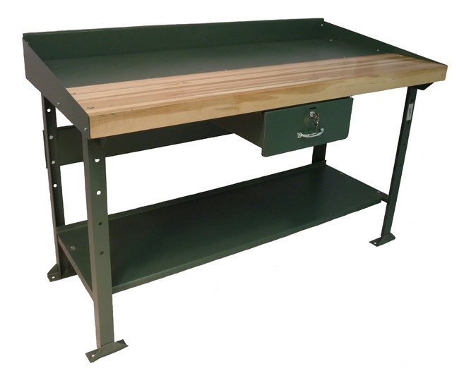 Work Bench Steel Wood Top Steel Logic