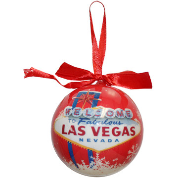 Las Vegas Ball Ornament- RED BALL- Las Vegas Christmas Gift Shop Image 1 - Las Vegas Ball Ornament- RED BALL- Las Vegas Christmas Gift Shop