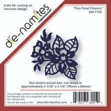 Die-namites DN-1195 FIVE PETAL FLOWERS Cutting Die Approx 3X3" DAFFODIL