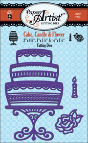 Paper Artist 5322 Cake Candle and Flower Cutting Dies by Hot Off the Press Works in Most Popular Tabletop Die Cutting Machines