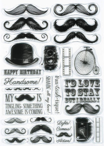 Hunkydory Moushtamps Clearly Stamps Set Mustache MASCULINE