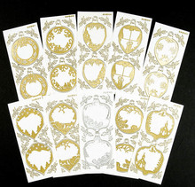 TRANSPARENT Ornament Stickers 10 Sheets! Christmas Frames Peel-Style Sheets
