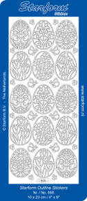 Starform FLOWERS IN EGGS SILVER 898  Peel Stickers