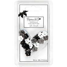 Bexley Black Mini Daisy Buttons 3/8inch 30pcs Papermania
