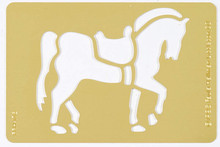 Dressage Horse Brass Stencil PRH-176 Measures 3.25"x2.125"