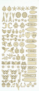 HOTP Dazzles GOLD PEARL CHARMS 2474 Outline Stickers
