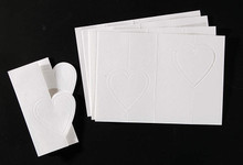 5 White Lomiac Die-Cut A6 2-Hearts Tri-Fold Cards Making