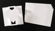 5 White Lomiac Die-Cut A6 Heart Tri-Fold Cards Making