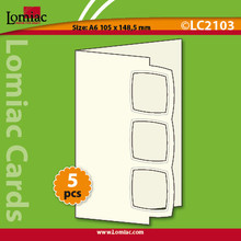 5 Cream Lomiac Die-Cut A6 Squares Trio Cards Making