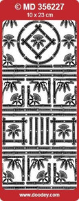 MD356227 Bamboo Corners & Accents Double Embossed Etched Asian Peel Stickers One 9x4 Sheet
