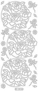Starform CIRCLE OF ROSES SILVER N1282 Peel Off Stickers OUTLINE