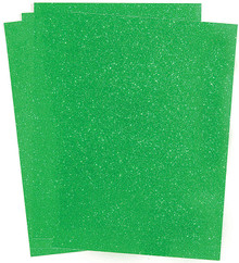 Glitterfoil Adhesive-Back Glitter Paper  Green 4-pc A4