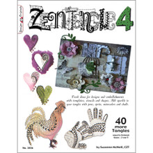 Zentangle 4 with Templates Stencils Shapes Sparkle Book 40-More Tangles Drawing Inspiration Ideas Instruction