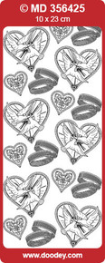 MD356425 Gold Etched Marriage Wedding Doves Rings Hearts Stickers OVER-STOCK BARGAIN!