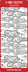 TEXT LABELS Silver MD352707 GLAD TIDINGS AND MERRY CHRISTMAS Peel Stickers Labels One 9x4 Sheet