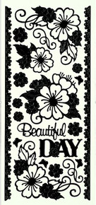 HOTP Dazzles N2459 Flowers & Lace Stickers Black 2459