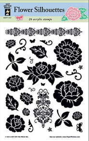 HOTP 26 Clear Stamps FLOWER SILHOUETTES 1107 Acrylic