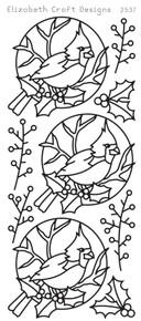 ELIZABETH CRAFT Cardinal Bird GOLD N2537 Peel Off Stickers OUTLINE