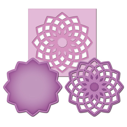 Spellbinders Shapeabilities Die D-lites FLOWER BURST CUT EMBOSS STENCIL S2-007