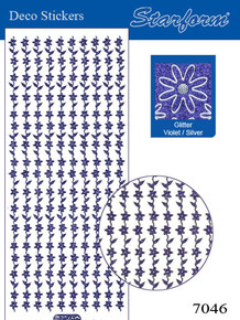 Starform GLITTER VIOLET SILVER N7046 FLOWER BORDERS Stickers Peel Outline
