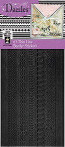 HOTP Dazzles N2406 Black 63 Thin Line Border Outline Stickers