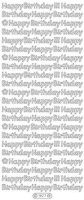 Starform N397 BLACK HAPPY BIRTHDAY! Outline Peel Sticker