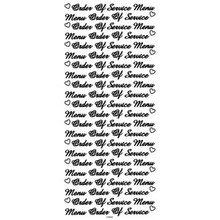 Outline N946 Silver Order of Service/Menu Stickers Church Service Wedding Funeral Programs