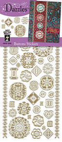 HOTP DAZZLES N1916 Buttons Silver Pearl PEEL OUTLINE STICKERS