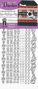 HOTP Dazzles N1875 SILVER Borders Outline Peel Sticker