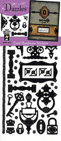 HOTP DAZZLES N1912 Black Card Hardware Dazzles Stickers PEEL OUTLINE STICKERS