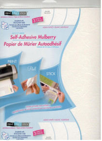 3pc Pack WHITE MULBERRY Self-Adhesive Paper 8.5x11 