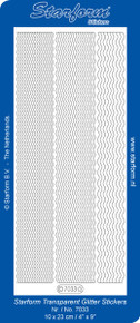 Starform GLITTER BLACK N7033 WAVY BORDERS Outline Peel Sticker