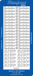 Starform N323 SILVER INVITATION RSVP Outline Peel Sticker