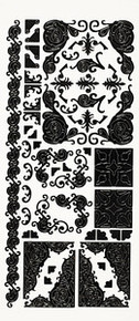 HOTP Dazzles N1577 BLACK CORNERS Outline Peel Sticker