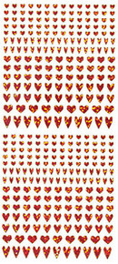 HOTP Dazzles N1566 Red Heart Outline Peel Sticker