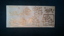 Joy! Crafts N108 Gold Outline Peel Floral Square Stickers