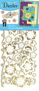 HOTP Dazzles Stickers STITCHED flower GOLD 2035