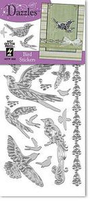 HOTP Dazzles N1852 SILVER Bird Outline Peel Sticker