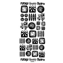 Outline N993 Silver  Retro Shapes Peel Stickers