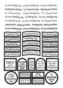 Pearl Precut Captions Sheet SILVER WEDDING