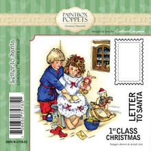 Paintbox Poppets LETTER TO SANTA By Christine Haworth 4-Stamp EZMount Rubber Stamp Set
