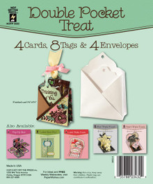 HOTP Double Pocket Cards 4 Die-Cut Cards & 4 Envelopes Card Blanks