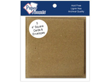 6X6" BROWN BAG 5 Sets Cards Envelopes Card Making Recycled Paper