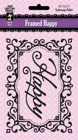 Paper Artist 6021 Framed Happy Embossing Folder by Hot Off the Press Works in Most Popular Tabletop Die Cutting Machines