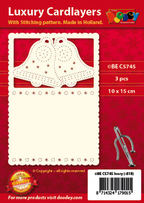 Luxury Cardlayers 3pc A6 Layer Bells Stitchable Ivory 10x15cm Laser-Cut Card