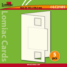 Lomiac Die-Cut A6 Blue Square Cards 5pc Card-Making